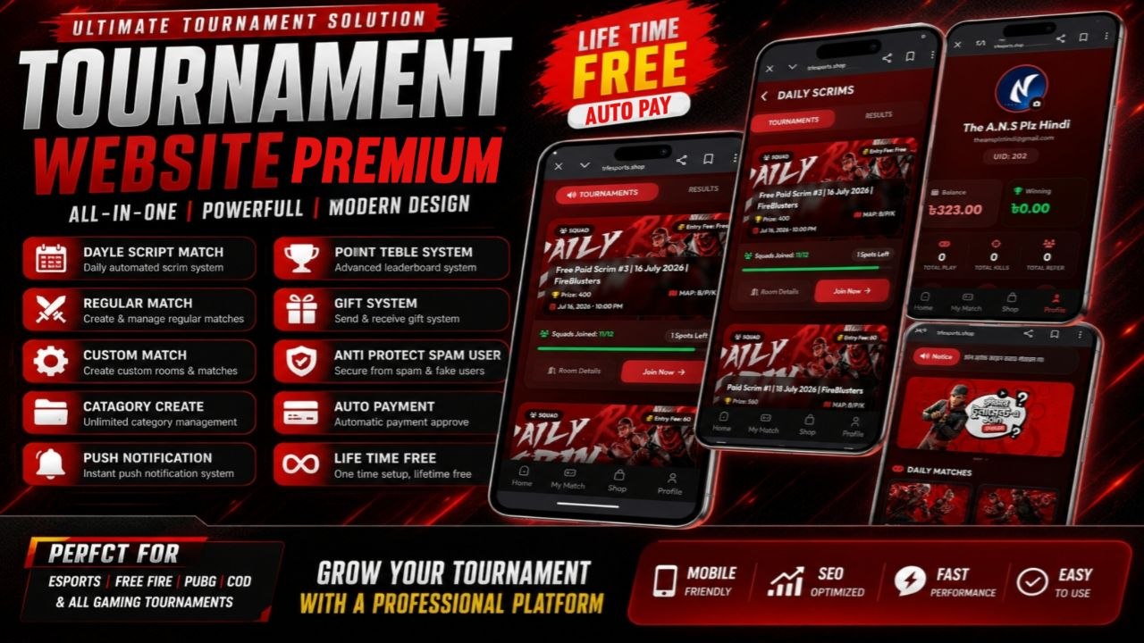 🏆 Premium Tournament Website – Ultimate Esports Solution